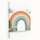 Pastel Rainbow & Nature Print - Personalized Kids Art