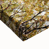 Black and white landscape art painting on stretched canvas depicting a serene autumn scene, ideal for bedroom wall art.