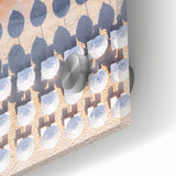 Large abstract wall art featuring mid-century modernist style in vibrant summer hues on acrylic glass.