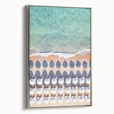 Landscape art painting of a summer scene on framed canvas, featuring vibrant green and yellow tones.