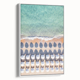 Vintage poster art featuring a colorful summer design on extra-large framed canvas, ideal for living room decor.