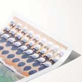 Extra large wall art featuring line art flowers in muted earth tones on rolled canvas, ideal for large living room decor.