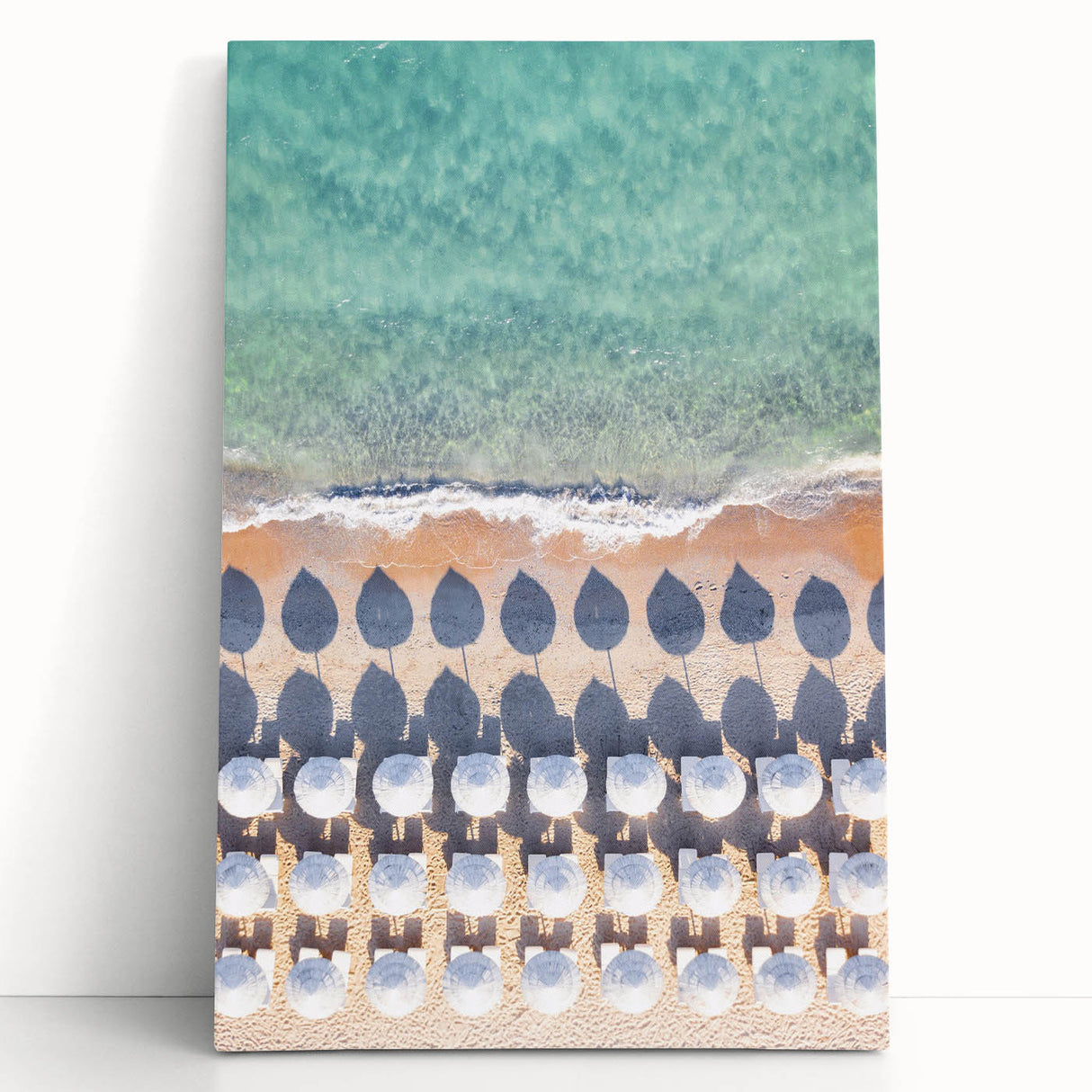 Large black and white stretched canvas featuring a minimalist summer tree design.