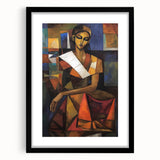 Abstract figurative art frame in matte black, showcasing a modern design with intricate details. Ideal for contemporary decor, enhancing any living space with style.