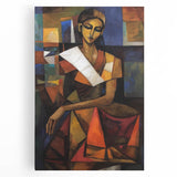 Abstract figurative stretched canvas art showcasing vibrant colors and fluid shapes, ideal for modern decor. Perfect for adding a touch of creativity to any space.