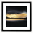 Minimalist Abstract Wall Art – Gold Horizon on Bold Black Canvas