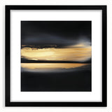Minimalist Abstract Wall Art – Gold Horizon on Bold Black Canvas