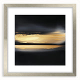 Minimalist Abstract Wall Art – Gold Horizon on Bold Black Canvas