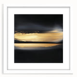 Minimalist Abstract Wall Art – Gold Horizon on Bold Black Canvas