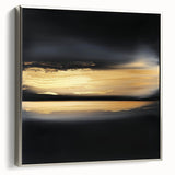Minimalist Abstract Wall Art – Gold Horizon on Bold Black Canvas