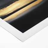 Minimalist Abstract Wall Art – Gold Horizon on Bold Black Canvas