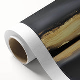 Minimalist Abstract Wall Art – Gold Horizon on Bold Black Canvas