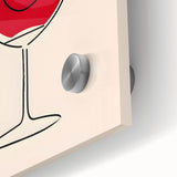 Large abstract wall art in mid-century modernist style, featuring vibrant colors on acrylic glass.