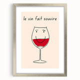 Textured art print featuring abstract shapes in muted gray and blue tones, framed in silver, ideal for bedroom wall decor.