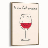 Framed canvas of a vintage poster featuring a black and white landscape painting, suitable for bedroom wall art.