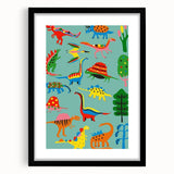 Fun Boys Room Wall Art – Colorful Dinosaur Collection for Kids Rooms