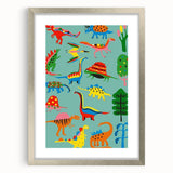 Fun Boys Room Wall Art – Colorful Dinosaur Collection for Kids Rooms