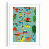 Fun Boys Room Wall Art – Colorful Dinosaur Collection for Kids Rooms