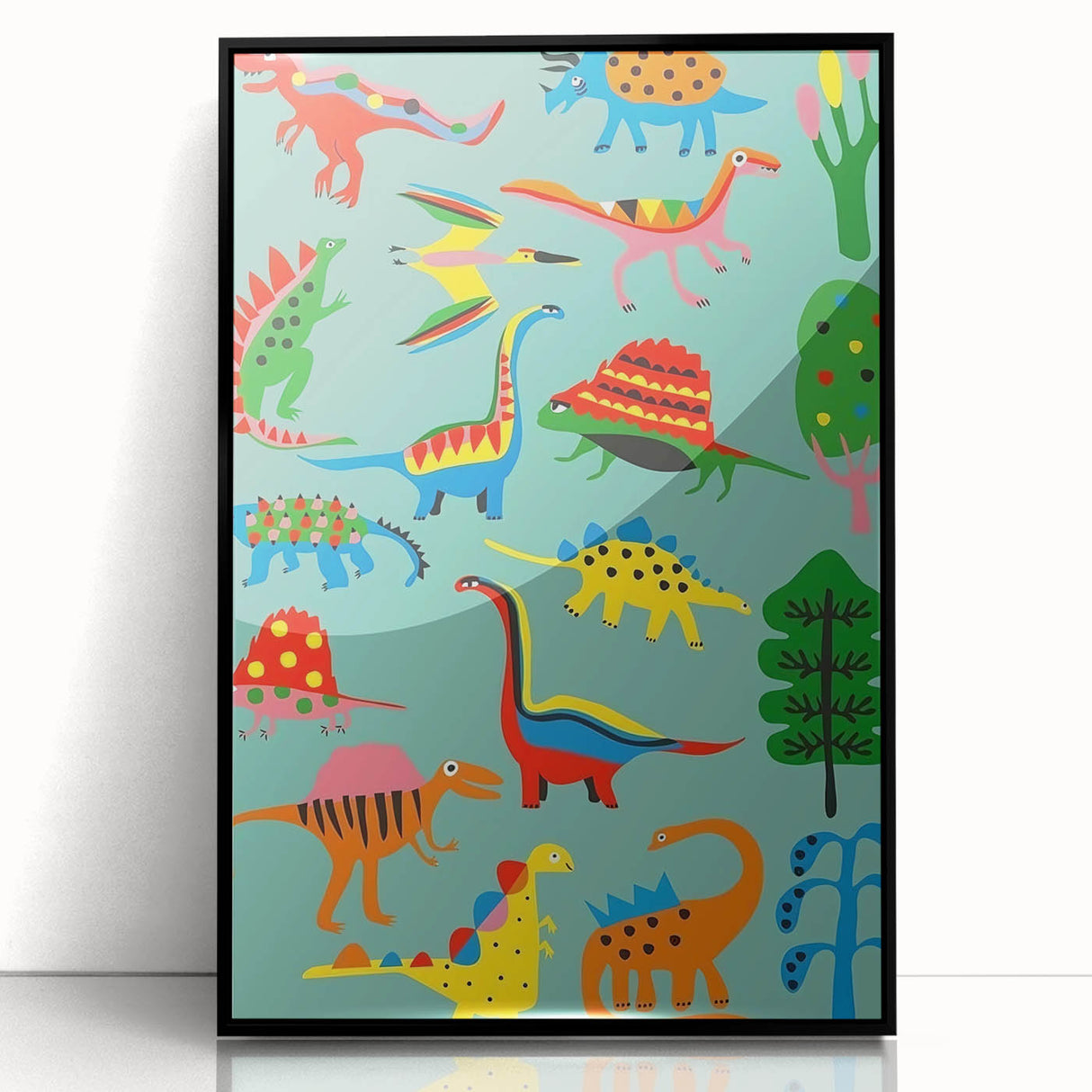 Fun Boys Room Wall Art – Colorful Dinosaur Collection for Kids Rooms