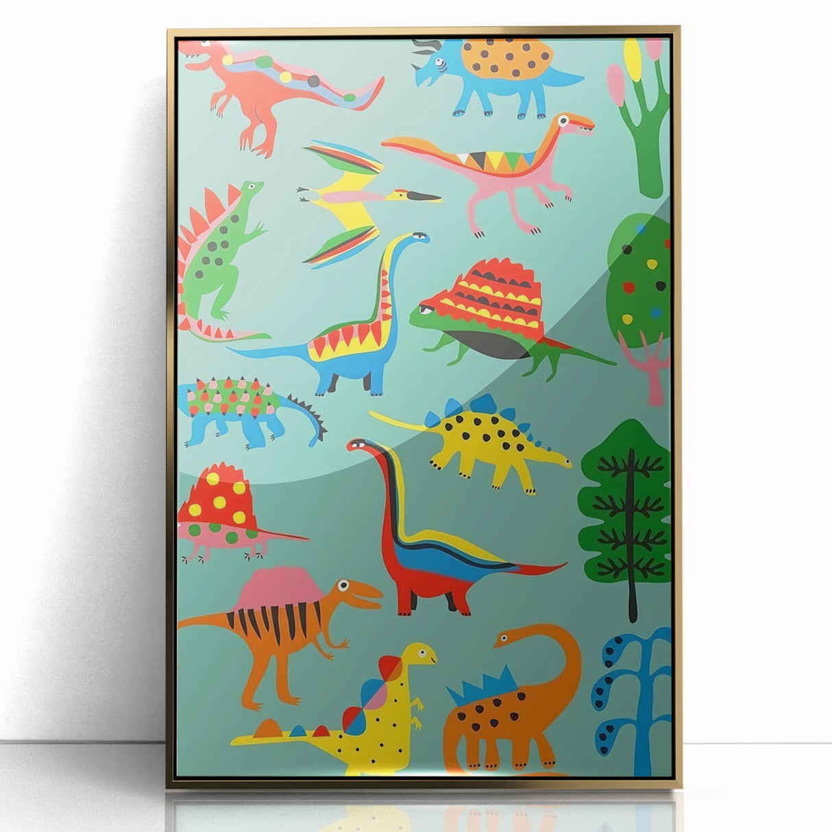 Fun Boys Room Wall Art – Colorful Dinosaur Collection for Kids Rooms
