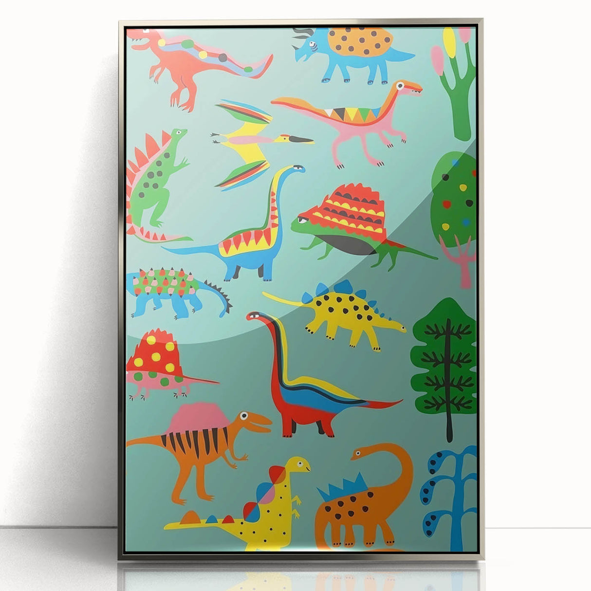 Fun Boys Room Wall Art – Colorful Dinosaur Collection for Kids Rooms