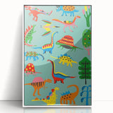 Fun Boys Room Wall Art – Colorful Dinosaur Collection for Kids Rooms