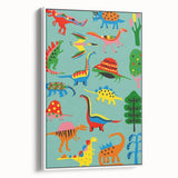Fun Boys Room Wall Art – Colorful Dinosaur Collection for Kids Rooms