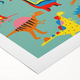 Fun Boys Room Wall Art – Colorful Dinosaur Collection for Kids Rooms