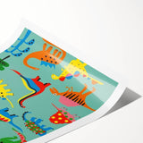 Fun Boys Room Wall Art – Colorful Dinosaur Collection for Kids Rooms