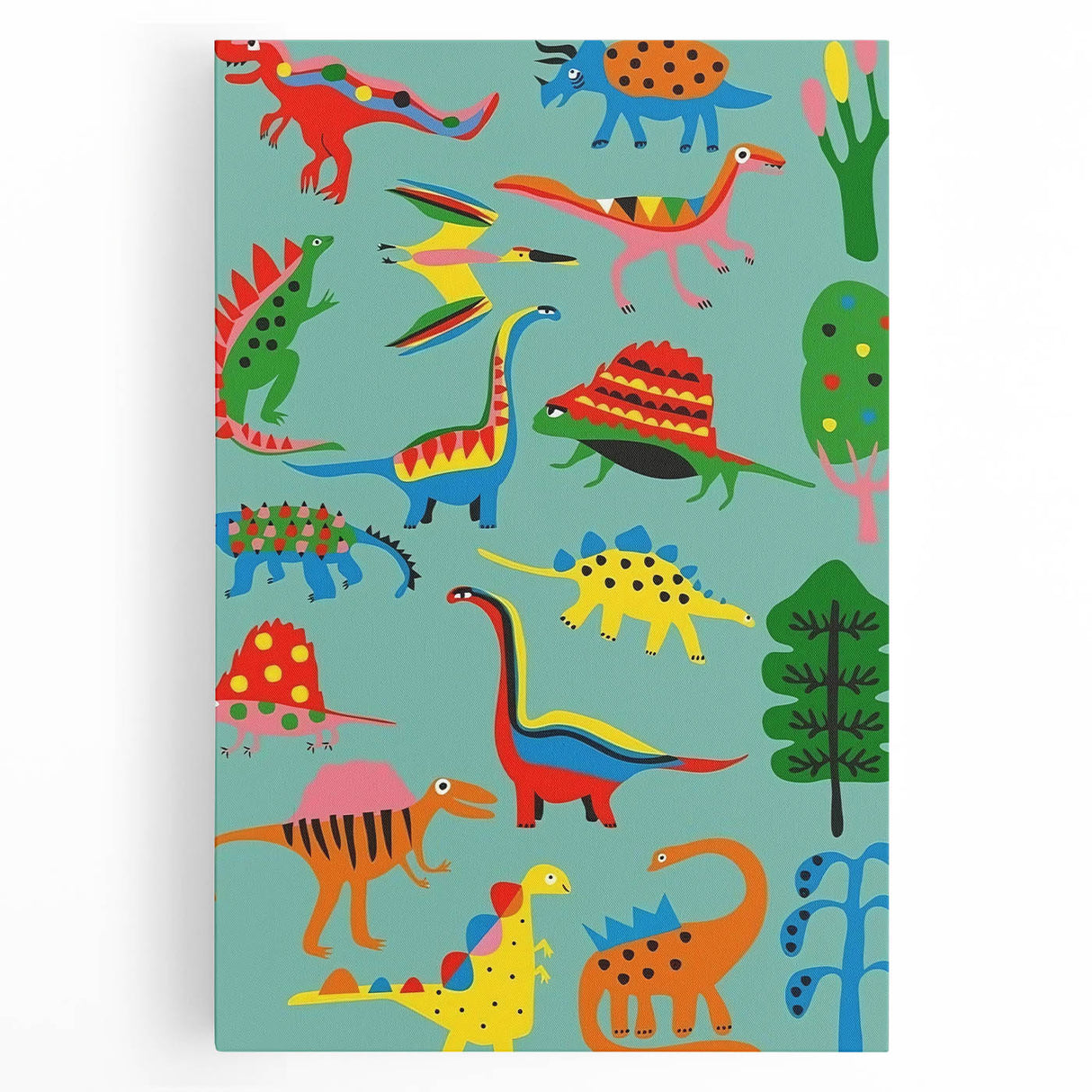 Fun Boys Room Wall Art – Colorful Dinosaur Collection for Kids Rooms