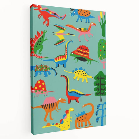 Fun Boys Room Wall Art – Colorful Dinosaur Collection for Kids Rooms