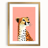 Modern Cheetah Portrait - Personalized Kids Room Art