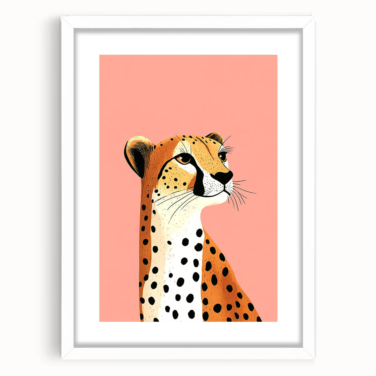 Modern Cheetah Portrait - Personalized Kids Room Art