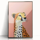Modern Cheetah Portrait - Personalized Kids Room Art