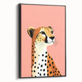 Modern Cheetah Portrait - Personalized Kids Room Art