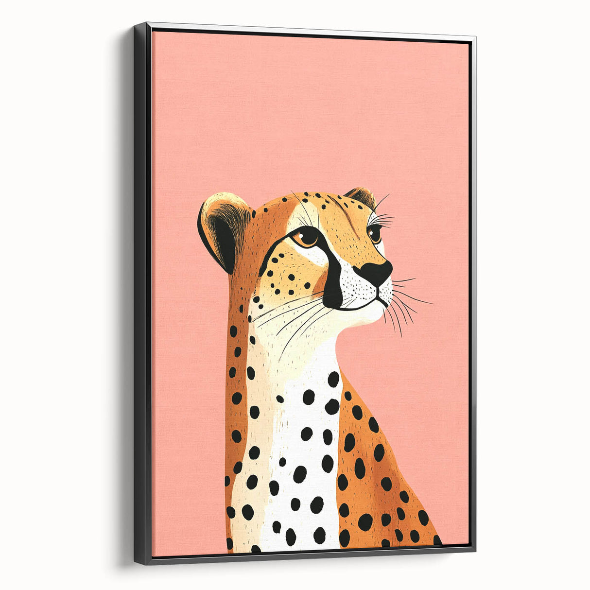 Modern Cheetah Portrait - Personalized Kids Room Art