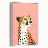 Modern Cheetah Portrait - Personalized Kids Room Art