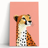 Modern Cheetah Portrait - Personalized Kids Room Art