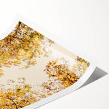 Extra large wall art featuring line art flowers in muted autumn hues on a rolled print, ideal for large living room decor.