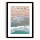 Extra large abstract art print featuring vibrant, colorful textures, displayed in a black frame with mat.