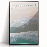 Large abstract wall art featuring a summer theme in vibrant orange and yellow tones on a black acrylic frame.