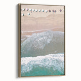 Framed canvas featuring a vintage-style landscape painting with summer scenery in muted gold and black tones.