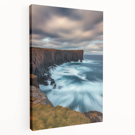 Stretched canvas artwork showcasing a stunning view of cliffs and landscapes, highlighting vibrant colors and intricate details, perfect for home decor enhancement.