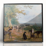 Romanticism Art - Nine Greyhounds Landscape - Classic Romantic Print