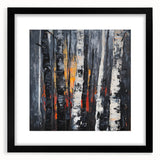 Modern Dining Room Wall Art – Abstract Birch Trees on Canvas