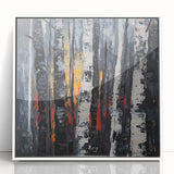 Modern Dining Room Wall Art – Abstract Birch Trees on Canvas