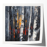 Modern Dining Room Wall Art – Abstract Birch Trees on Canvas