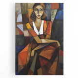 Abstract figurative canvas art with vibrant colors and dynamic shapes, showcasing a modern artistic expression. Perfect for contemporary home decor.