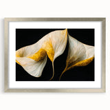 Abstract floral wall art print in a sleek silver frame, showcasing vibrant colors and intricate details, perfect for modern home decor. The artwork features a blend of soft pinks and greens, adding a touch of elegance to any room setting.