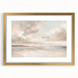 Abstract landscape wall art framed in gold, showcasing vibrant colors and fluid shapes, ideal for modern home decor or office spaces, enhancing aesthetic appeal.